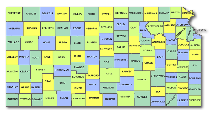 Kansas Counties Map